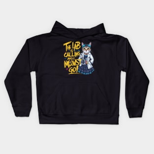 "Curiosity Piqued: The Scientific Cat's Call" Kids Hoodie